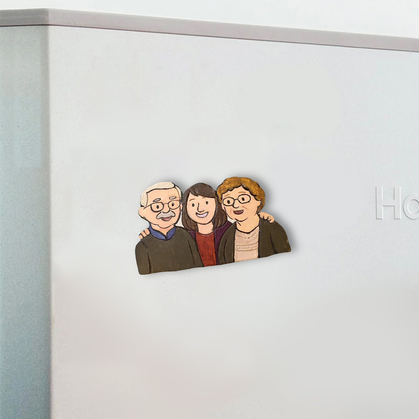 Family Keepsake Portrait - Handmade Clay Art | Fridge Magnet or Frame