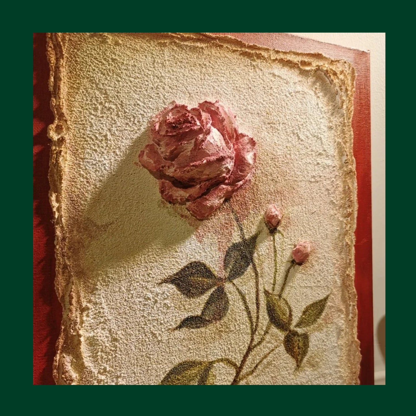 3D Vintage Epistles Rose & Letter Texture Canvas Art Kit