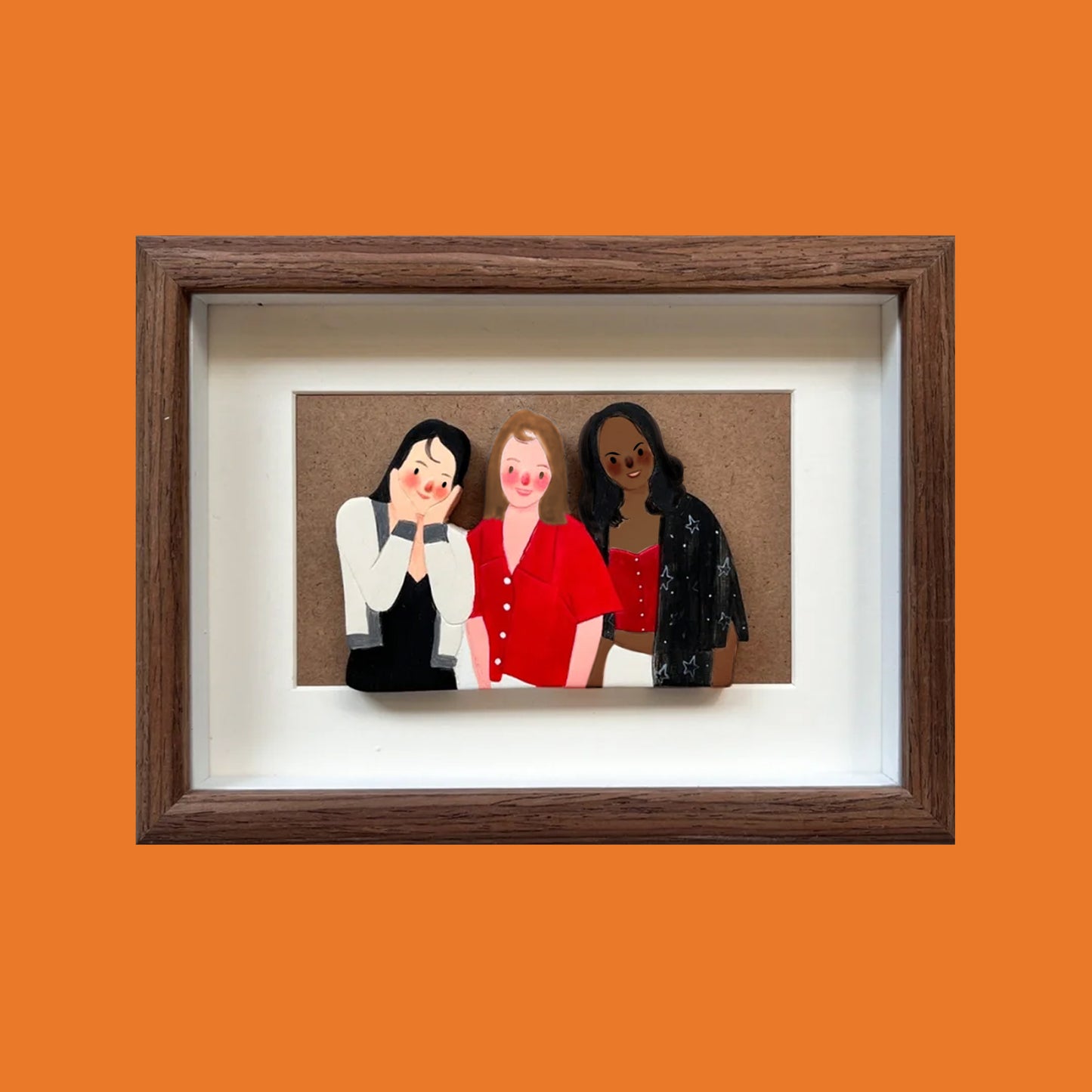 Family Keepsake Portrait - Handmade Clay Art | Fridge Magnet or Frame
