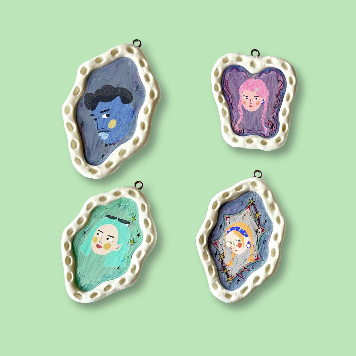 DIY Necklace & Keychain Pendants Freeform Clay Charm Craft Kit