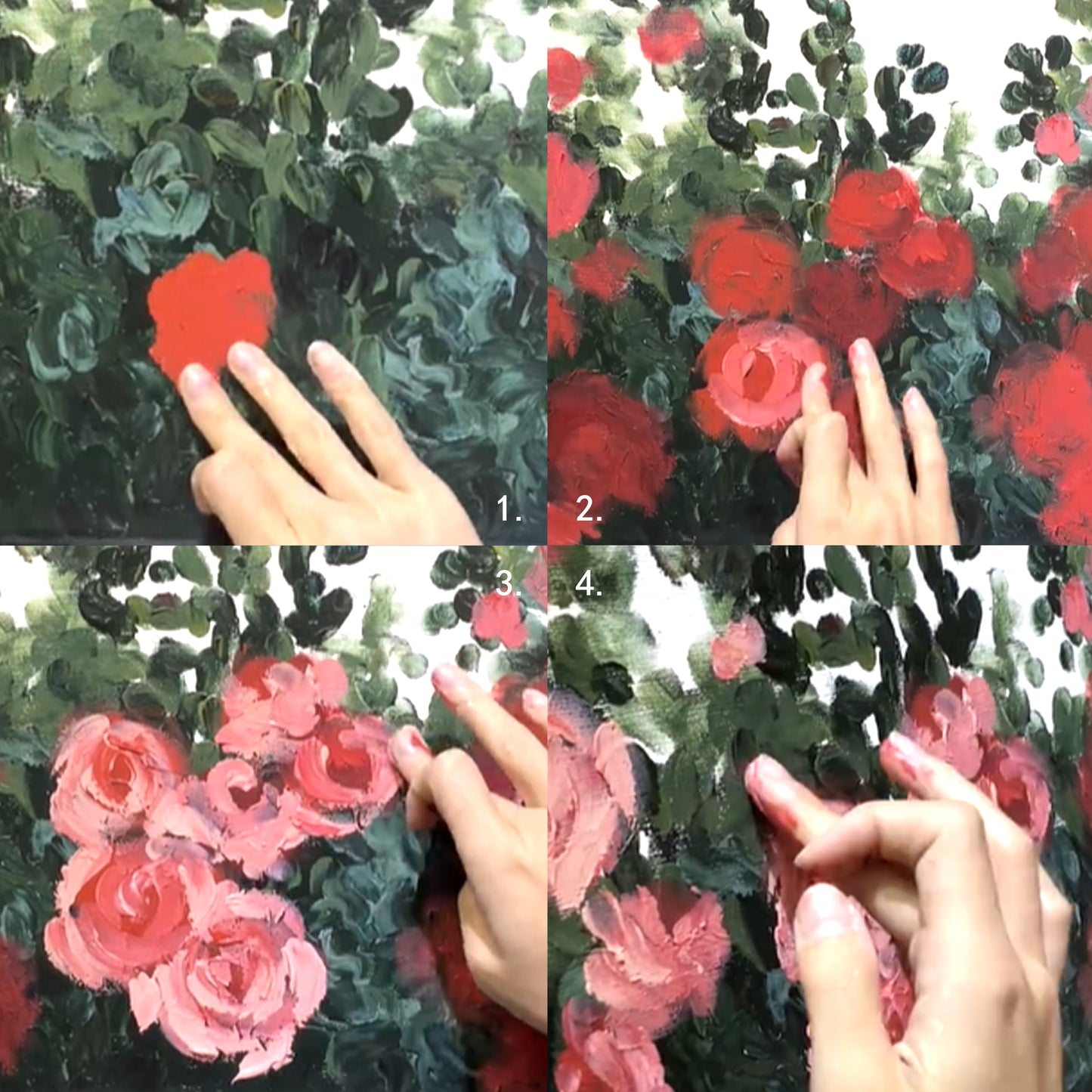 Pearl-Embellished Finger Rose Canvas Art Kit