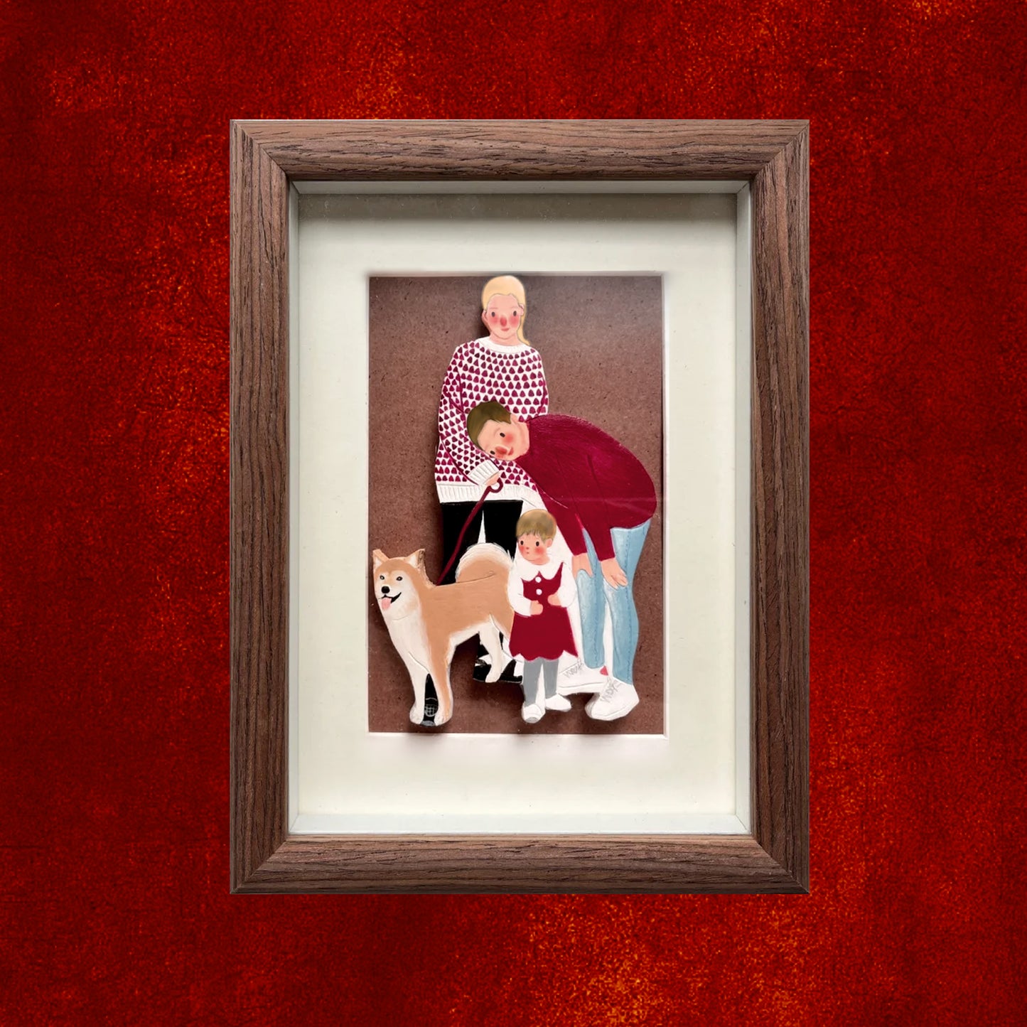 Family Keepsake Portrait - Handmade Clay Art | Fridge Magnet or Frame