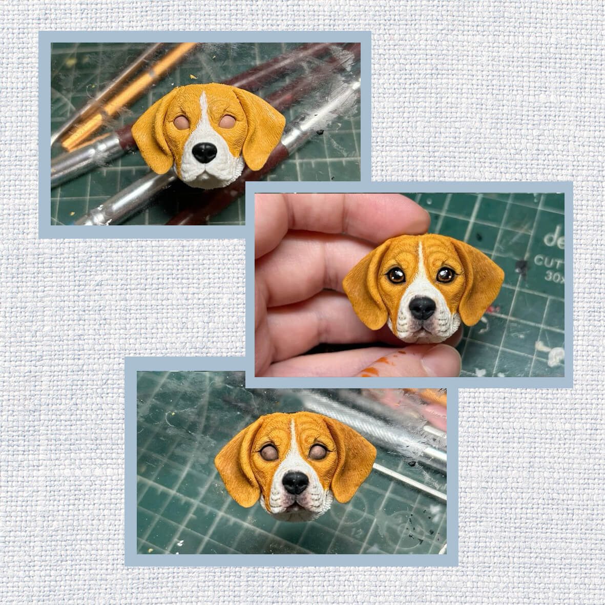 Handmade Clay Portrait Custom Pet Face Fridge Magnet