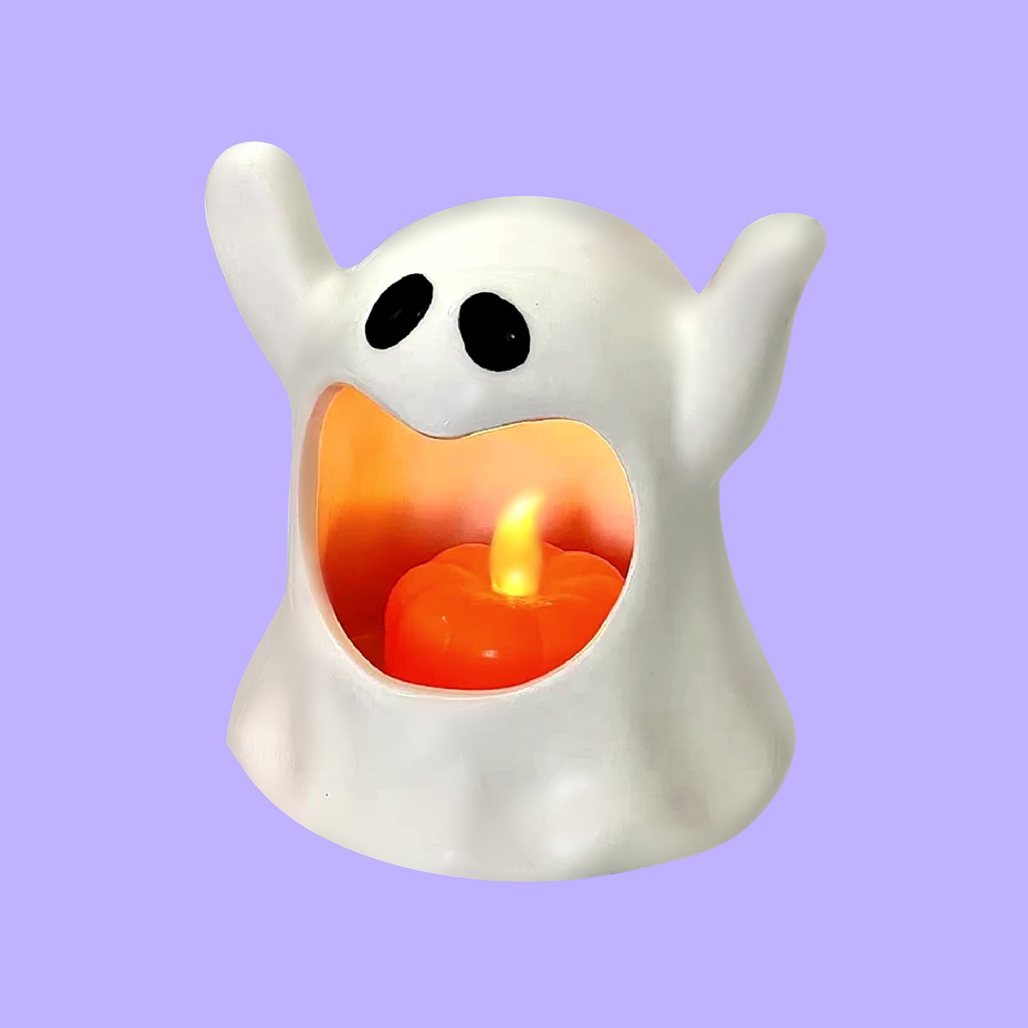 Glow-in-the-Dark Haunted Candle Holder Kit: DIY Spooky Ghost & Pumpkin Air Dry Clay Craft
