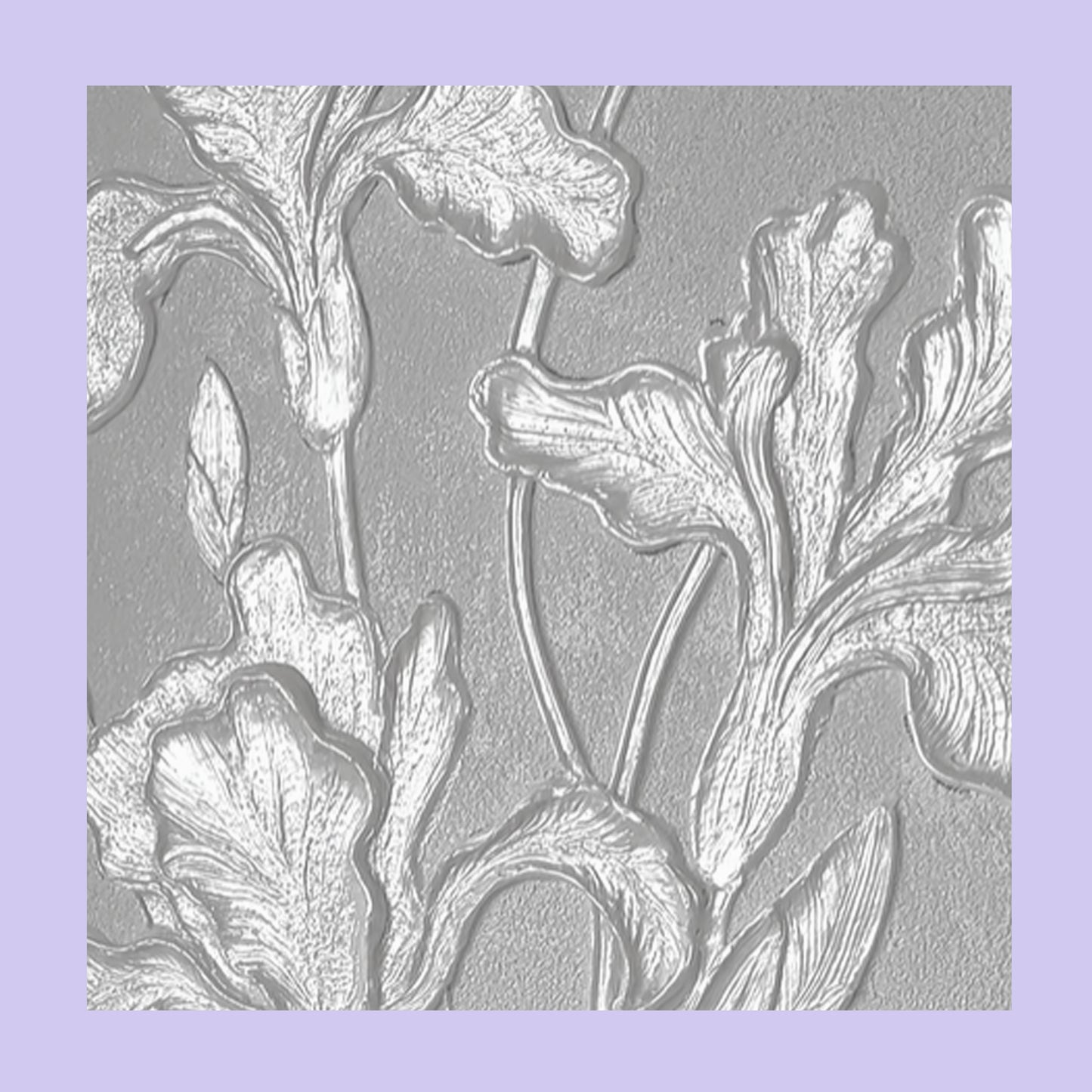 White Luminous Iris Lumière Texture Wall Art Kit Floral Canvas Decor
