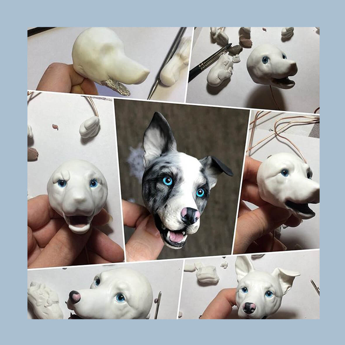 Handmade Clay Portrait Custom Pet Face Fridge Magnet