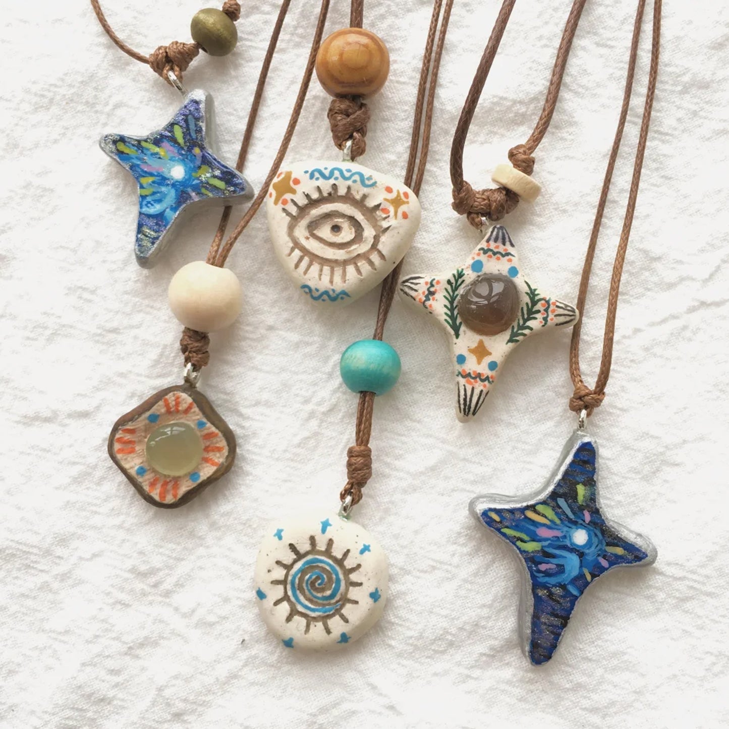 DIY Necklace & Keychain Pendants Freeform Clay Charm Craft Kit