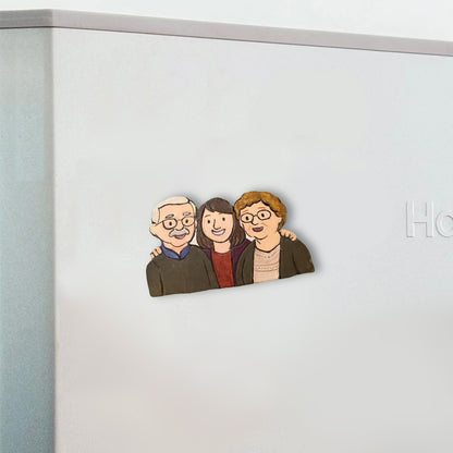 Family Keepsake Portrait - Handmade Clay Art | Fridge Magnet or Frame