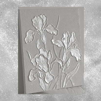 White Luminous Iris Lumière Texture Wall Art Kit Floral Canvas Decor