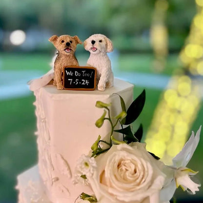 Custom Clay Pet Portrait Personalized Handcrafted Keepsake Wedding Cake Topper