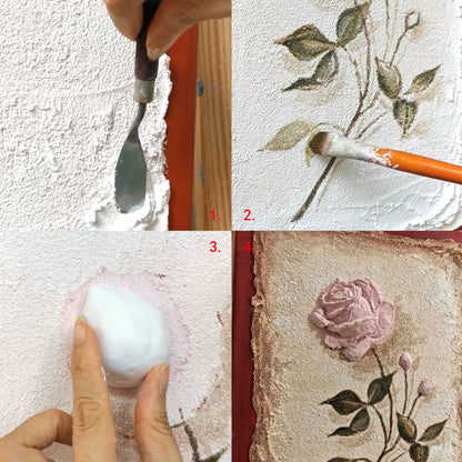 3D Vintage Epistles Rose & Letter Texture Canvas Art Kit