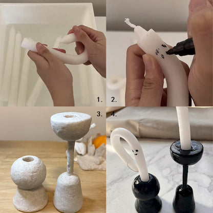 Spooky Handmade Clay Glowing Ghost Candles Kit