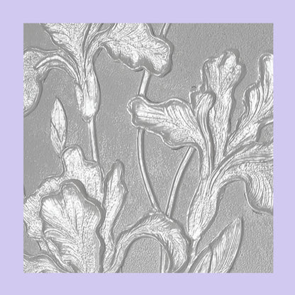 White Luminous Iris Lumière Texture Wall Art Kit Floral Canvas Decor