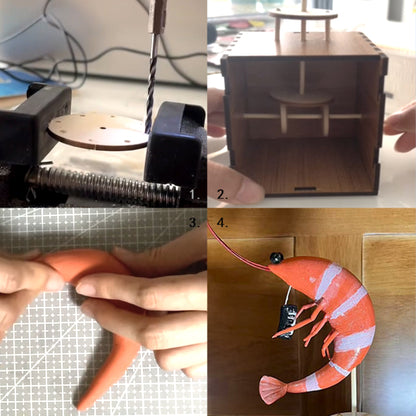 Groovy Shrimp Automata - Musical Clay Shrimp Mechanical Toy Kit