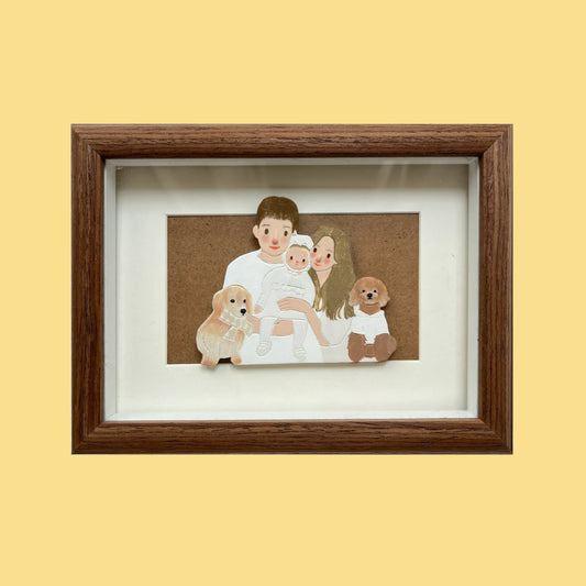 Custom Portrait in Air Dry Clay Fridge Magnet or Frame for Pet Lover