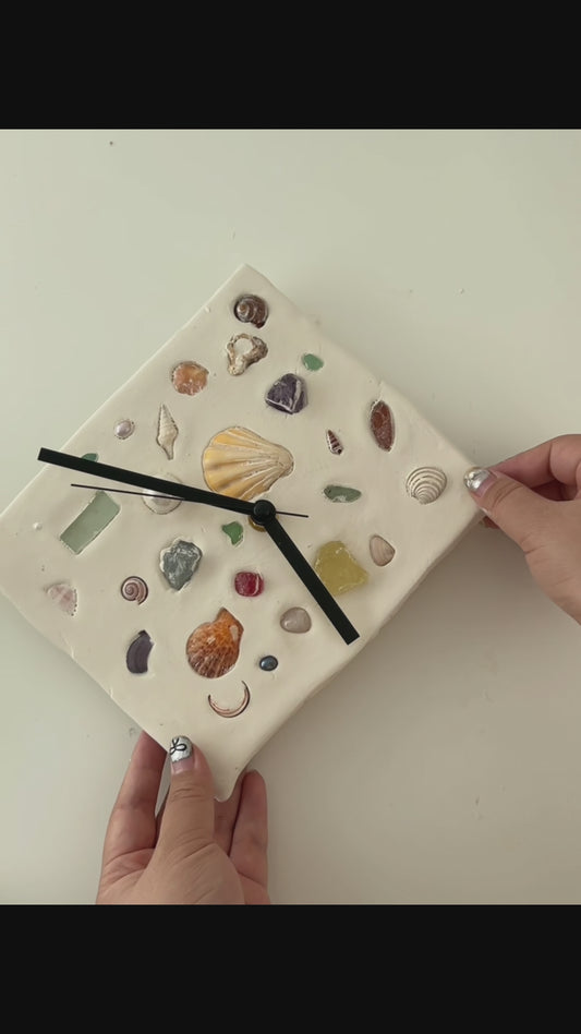 Seashell Magnetic DIY Air-Dry Clay Clock Kit or Order Custom-Made