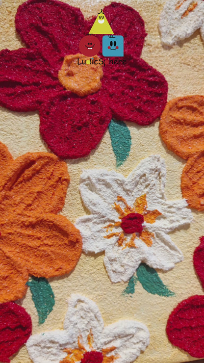 Textured Floral Sand & Acrylic Painting Canvas Kit