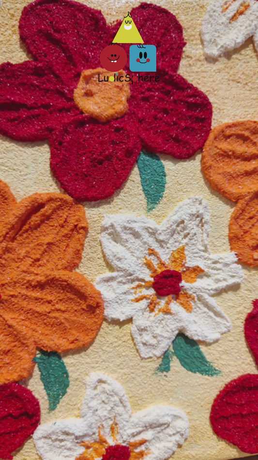 Textured Floral Sand & Acrylic Painting Canvas Kit